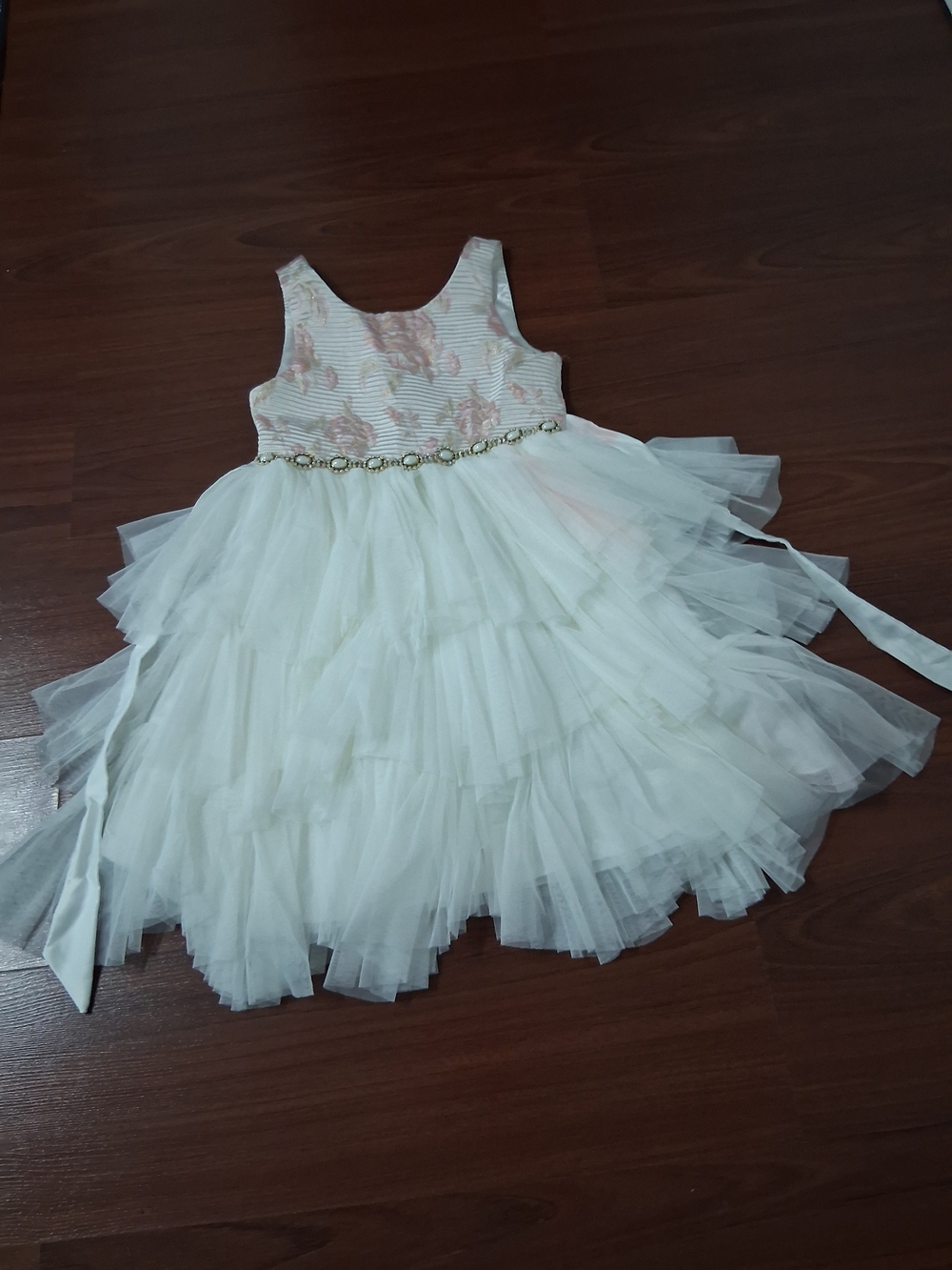 American Princess White Tulle Dress with Light Pink Floral Bodice